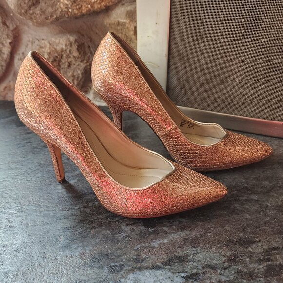 Style & Co. Champagne Pink "Pyxie" Glitter High Heels Size 6M - Picture 10 of 15